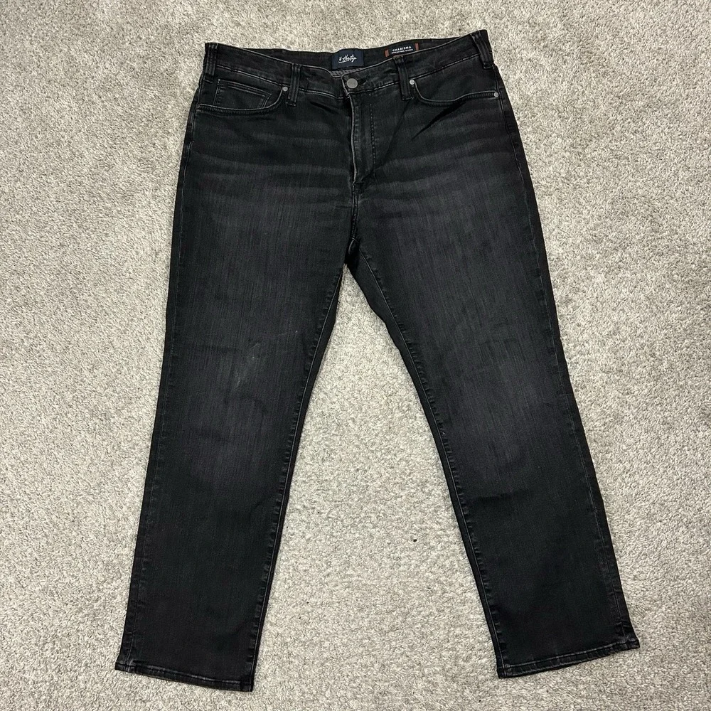 34 Heritage Charisma Comfort Rise Classic Jeans Mens 38X30 Black Denim Dark Wash
